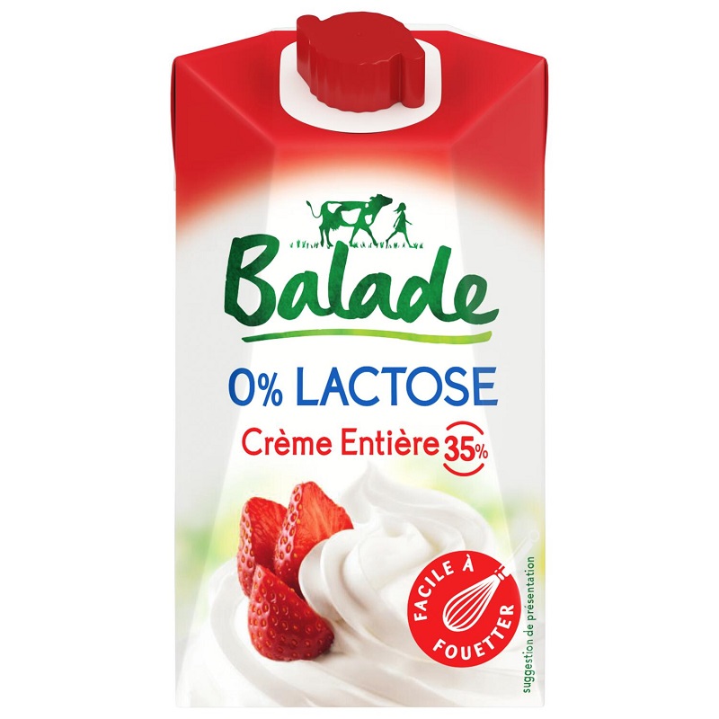 Crème entière 0% lactose, Produits